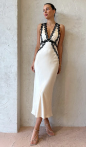 Shona Joy Camille Lace Cross Back Midi