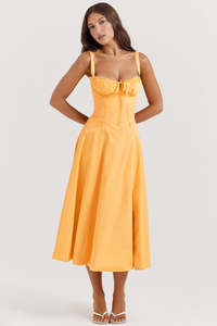 House of CB Carmen Sun Dress - Tangerine