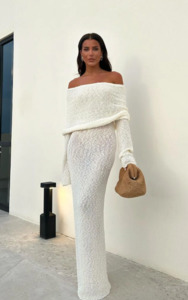 Meshki Marisol Off Shoulder Boucle Maxi
