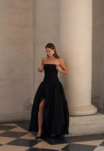 Aje 1: Aje Violette Bubble Hem Gown in Black