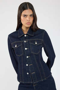Perfect Stranger Spencer Denim Fitted Shirt Jacket