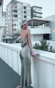 Bec + Bridge Moon Dance Strapless Dress in Sage - Ex Hire for Sale