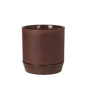 BROSTE Flowerpot Denise w/Saucer - Red Clay