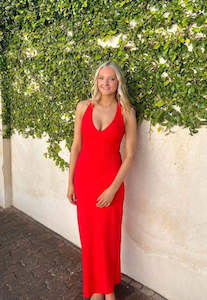 Effie Kats Eiza Gown Cherry Dress Sz L