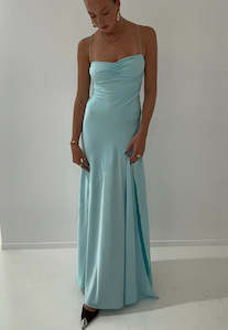 Size 12: HNTR the label Gaia Gown Aqua Sz L