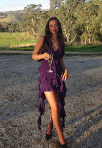 Mini: RQ The Label Madeline Dress Plum Sz XS