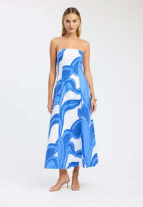 Midi: Kookai Zani Strapless Dress Sz 8