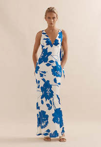 Size 14: Caitlin Crisp Riley Dress Blue Floral Sz 14