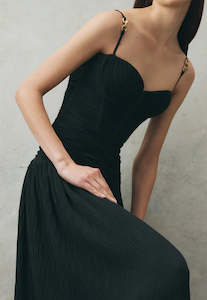 Bridesmaids Dresses: Manning Cartell Double Time Pleated Dress Sz 8 Black