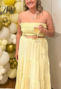 Printed Dresses: Steele Paradise Parasol Set Yellow Sz XL