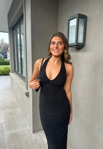 Slip Dress: Effie Kats Eiza Gown Black Sz 10