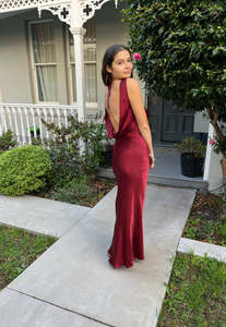 Meshki Angelique Dress Wine Sz M | L
