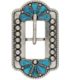 Turquoise Flower Centre Bar Buckle