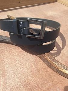 Belts And Accessories: Black, Water Buffalo Leather Belt