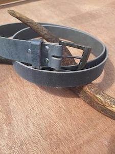 Grey, Water Buffalo Leather Belt