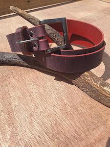 Belts And Accessories: Oxblood, Water Buffalo Leather Belt
