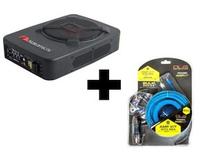 8": Nakamichi Nbf8.1a 8inch Underseat Active Subwoofer Compact +wiring Kit Deal