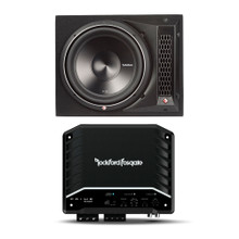 12": Rockford P1-1x12 Punch 12inch Loaded Sub+ R2-500x1 Mono Amp Package