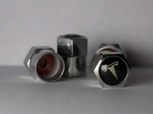 Frontpage: Tesla Style Tyre Valve Cap - Nut Style (Set of 4)