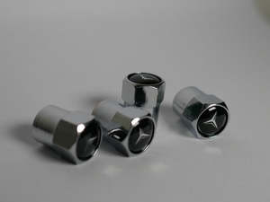 Mercedes-Benz Style Tyre Valve Cap - Nut Style (Set of 4)