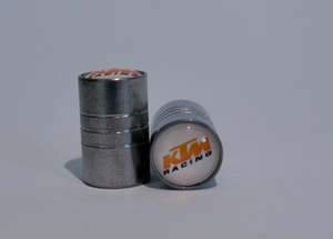 Car Accessories: KTM Style Tyre Valve Cap - Barrel Style (Set of 2)