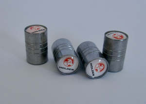 Car Accessories: Holden Style Tyre Valve Cap - Barrel Style (Set of 4)