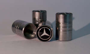 Car Accessories: Mercedes-Benz Style Tyre Valve Cap - Barrel Style (Set of 4)