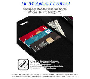 Smartphone Cases & Screen Protectors: Mercury Goospery Canvas Case for Apple iPhone 14 Pro Max, 6.7" - Black