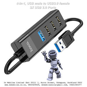 Connection Charging Cables: 4-in-1, USB male to USB3.0 female + 3X USB 2.0 Ports, Hoco HB25