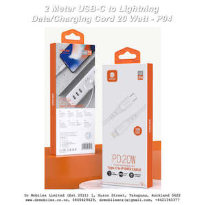 Connection Charging Cables: 2 Meter USB-C to Lightning Charging Cable 20W, Vipfan P04