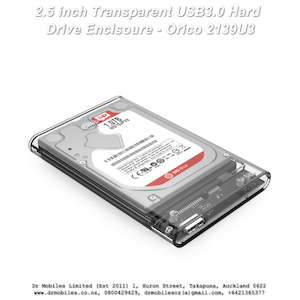 Hard Drives: 2.5 inch Transparent USB3.0 Hard Drive Enclosure - Orico 2139U3 SATA