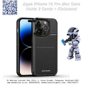 Smartphone Cases Screen Protectors: Apple iPhone 15 Pro Max Case with Card Holder and Kick Stand (RAFI)