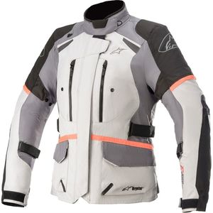 Jackets Textile Womens: Alpinestars Stella Andes v3 Drystar® Women's Adventure Jacket - Ice Gray/Dark Gray/Coral