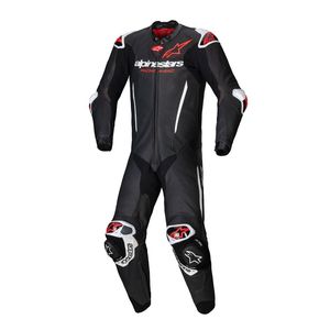 Alpinestars GP-R7 1-Piece Leather Suit - Black/White/Red Fluoro