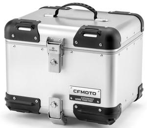 Cfmoto Motorcycle Accessories: CFMOTO 450/800MT ALUMINUM TOP CASE (36L) SILVER - INCLUDES MOUNT BRACKET