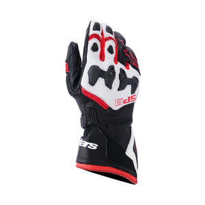 Alpinestars: Alpinestars SP-9 Motorcycle Gloves - Black/White/Bright Red