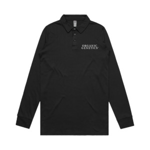 Organic Genetics: Organic Genetics - The Stacked Black Longsleeve Polo