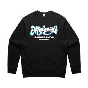 Maloneys Barber: Maloney's Barber - Men's Black Crew - Blue