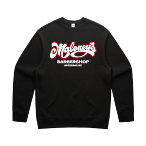 Maloney's Barber - Men's Black Crew - Red
