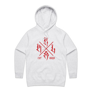 RLCA - Women's White Hoodie - Red logo 3