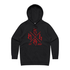 RLCA - Women's Black Hoodie - Red logo 3