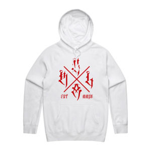 RLCA - Men's White Hoodie - Red logo 3