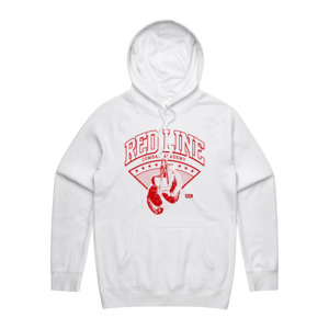 RLCA - Men's White Hoodie - Red logo 1