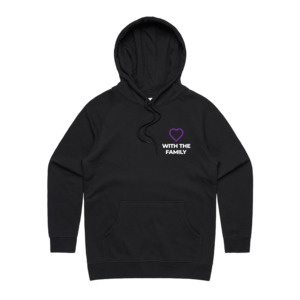 All: WITH YOU WOMEN’S BLACK HOODIE - WITH FAMILY