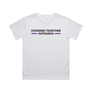 All: WITH YOU KIDS WHITE TEE - STAND AOTEAROA