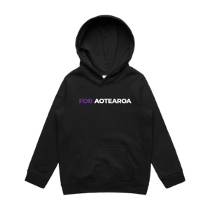 All: WITH YOU KIDS BLACK HOODIE - FOR AOTEAROA