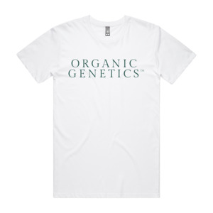 Tees: Organic Genetics - White Stacked Tee