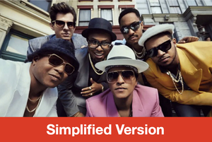 Uptown Funk by Mark Ronson feat. Bruno Mars- Simplified Drum Sheet Music