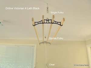 Victorian: The Dryline Victorian 4 Lath Clothes Drying Rack