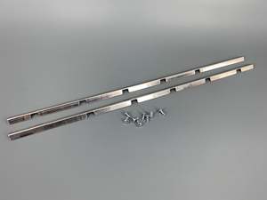 Body: Front Door Sliding Window Latch Plates Kombi 1955-1967 Pair